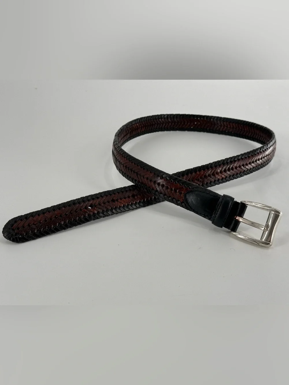 Men’s Braided Leather Belt 2‎ Tone 34